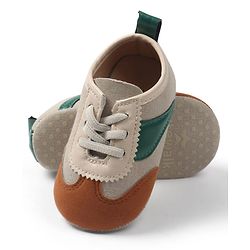 Cute Walk by Babyhug Lace Up Solid Booties - Brown