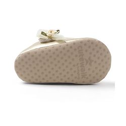 Cute Walk by Babyhug Velcro Closure Booties with Floral Applique - Golden