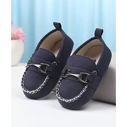 Cute Walk by Babyhug Slip On Solid Booties - Navy Blue