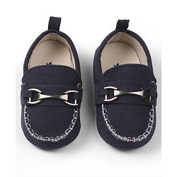 Cute Walk by Babyhug Slip On Solid Booties - Navy Blue