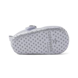 Cute Walk by Babyhug Velcro Closure Booties with Butterfly Applique - Silver