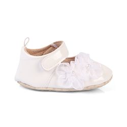 Cute Walk by Babyhug Velcro Closure Booties With Floral Applique - White