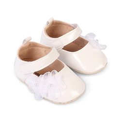 Cute Walk by Babyhug Velcro Closure Booties With Floral Applique - White