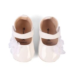 Cute Walk by Babyhug Velcro Closure Booties With Floral Applique - White