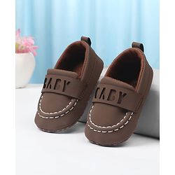 Cute Walk by Babyhug Slip On Solid Booties - Brown