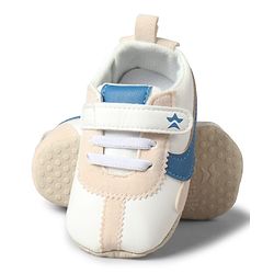 Cute Walk by Babyhug Velcro Closure Solid Booties - Blue