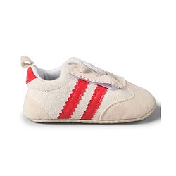 Cute Walk by Babyhug Lace Up Booties with Stripes - Red