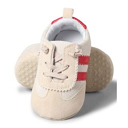 Cute Walk by Babyhug Lace Up Booties with Stripes - Red