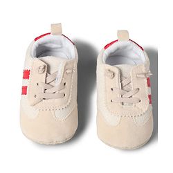 Cute Walk by Babyhug Lace Up Booties with Stripes - Red