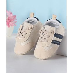Cute Walk by Babyhug Lace Up Booties with Stripes - Red