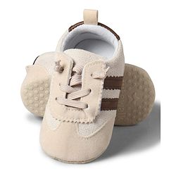 Cute Walk by Babyhug Lace Up Booties with Stripes - Red