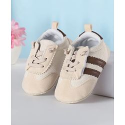 Cute Walk by Babyhug Lace Up Booties with Stripes - Red