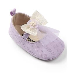 Cute Walk by Babyhug Slip On Booties with Bow Applique - Purple