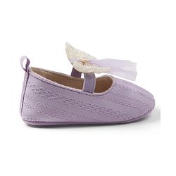 Cute Walk by Babyhug Slip On Booties with Bow Applique - Purple