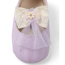 Cute Walk by Babyhug Slip On Booties with Bow Applique - Purple
