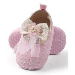 Cute Walk by Babyhug Slip On Booties with Bow Applique - Purple
