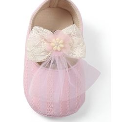 Cute Walk by Babyhug Slip On Booties with Bow Applique - Purple