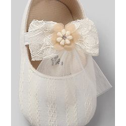 Cute Walk by Babyhug Slip On Booties with Bow Applique - Purple