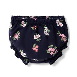 Babyhug Cotton Interlock Knit  Half Sleeves Floral Printed Frocks and Bloomer with Floral Print - Navy