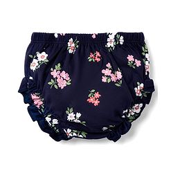 Babyhug Cotton Interlock Knit  Half Sleeves Floral Printed Frocks and Bloomer with Floral Print - Navy