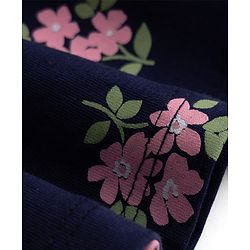 Babyhug Cotton Interlock Knit  Half Sleeves Floral Printed Frocks and Bloomer with Floral Print - Navy