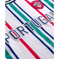 Babyhug 100% Cotton Knit Half Sleeves Striped & Text Printed T-Shirt & Shorts Set With Patch - Multicolor