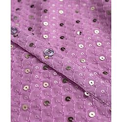 Babyhug Georgette Woven Full Sleeves Kurta Pyjama Set with Sequin Detailing - Purple