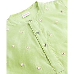 Babyhug Cotton Blend Woven Full Sleeves Kurta Dhoti Set with Embroidery - Green