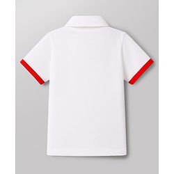 Babyhug Single Jersey Knit Half Sleeves Solid T-Shirt & Shorts Set - White & Red