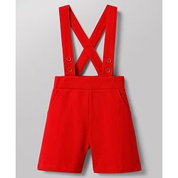 Babyhug Single Jersey Knit Half Sleeves Solid T-Shirt & Shorts Set - White & Red