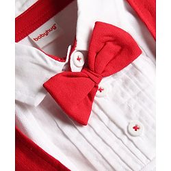 Babyhug Single Jersey Knit Half Sleeves Solid T-Shirt & Shorts Set - White & Red