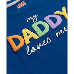 Babyhug Single Jersey Knit Half Sleeves T-Shirt & Shorts Set with Text Print - Blue & Grey