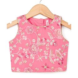 Babyhug Georgette Woven Sleeveless Choli Lehenga Set With Sequin Detailing & Dupatta - Light Pink