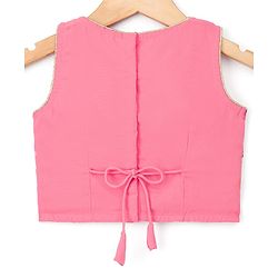 Babyhug Georgette Woven Sleeveless Choli Lehenga Set With Sequin Detailing & Dupatta - Light Pink