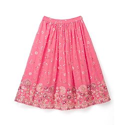 Babyhug Georgette Woven Sleeveless Choli Lehenga Set With Sequin Detailing & Dupatta - Light Pink