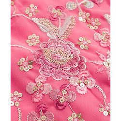 Babyhug Georgette Woven Sleeveless Choli Lehenga Set With Sequin Detailing & Dupatta - Light Pink