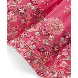 Babyhug Georgette Woven Sleeveless Choli Lehenga Set With Sequin Detailing & Dupatta - Light Pink