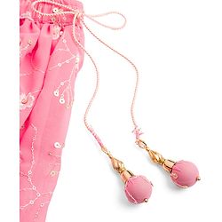 Babyhug Georgette Woven Sleeveless Choli Lehenga Set With Sequin Detailing & Dupatta - Light Pink