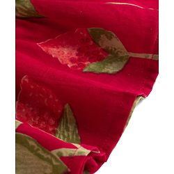 Babyhug Cambric Woven Half Sleeves Ethnic Dress with Leaf Print - Red