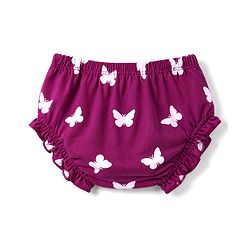 Babyhug Cotton Knit Frocks with Bloomer/Short, Butterfly Print, Round Neck Purple 0-0 Months