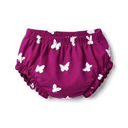 Babyhug Cotton Knit Frocks with Bloomer/Short, Butterfly Print, Round Neck Purple 0-0 Months
