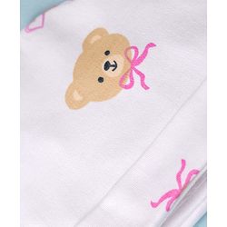 Babyhug 100% Cotton Interlock Knit Cap Mittens & Booties Bear Face Print - Diameter 10.5 cm