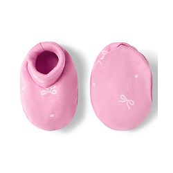 Babyhug 100% Cotton Interlock Knit Cap Mittens & Booties Bow Print - Diameter 10 cm