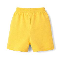 Babyhug Single Jersey Knit Half Sleeves Stripes T-Shirt & Shorts Set with Bunny & Duck Print - Yellow