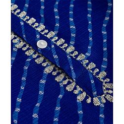 Babyhug 100% Cotton Woven Full Sleeves Cambric Leheriya Kurta & Dhoti Set - Blue