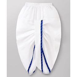 Babyhug 100% Cotton Woven Full Sleeves Cambric Leheriya Kurta & Dhoti Set - Blue