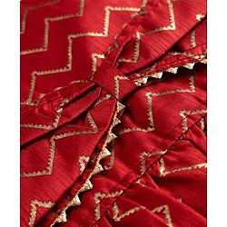 Babyhug Cotton Woven Sleeveless Printed Lehenga Choli Set With Dupatta & Lace Detailing - Maroon