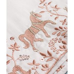 Babyhug Woven Full Sleeves Horse Embroidered Kurta & Pyjama Set - OffWhite