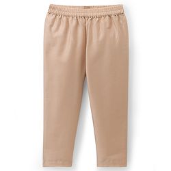 Babyhug Chanderi Woven Full Sleeves Kurta Pyjama Set with Floral Embroidery - Blue