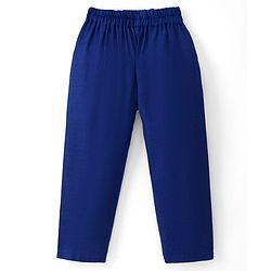 Babyhug Cotton Blend Woven Full Sleeves Kurta Pyjama Set With Floral Printed Brocade Nehru Jacket - Blue